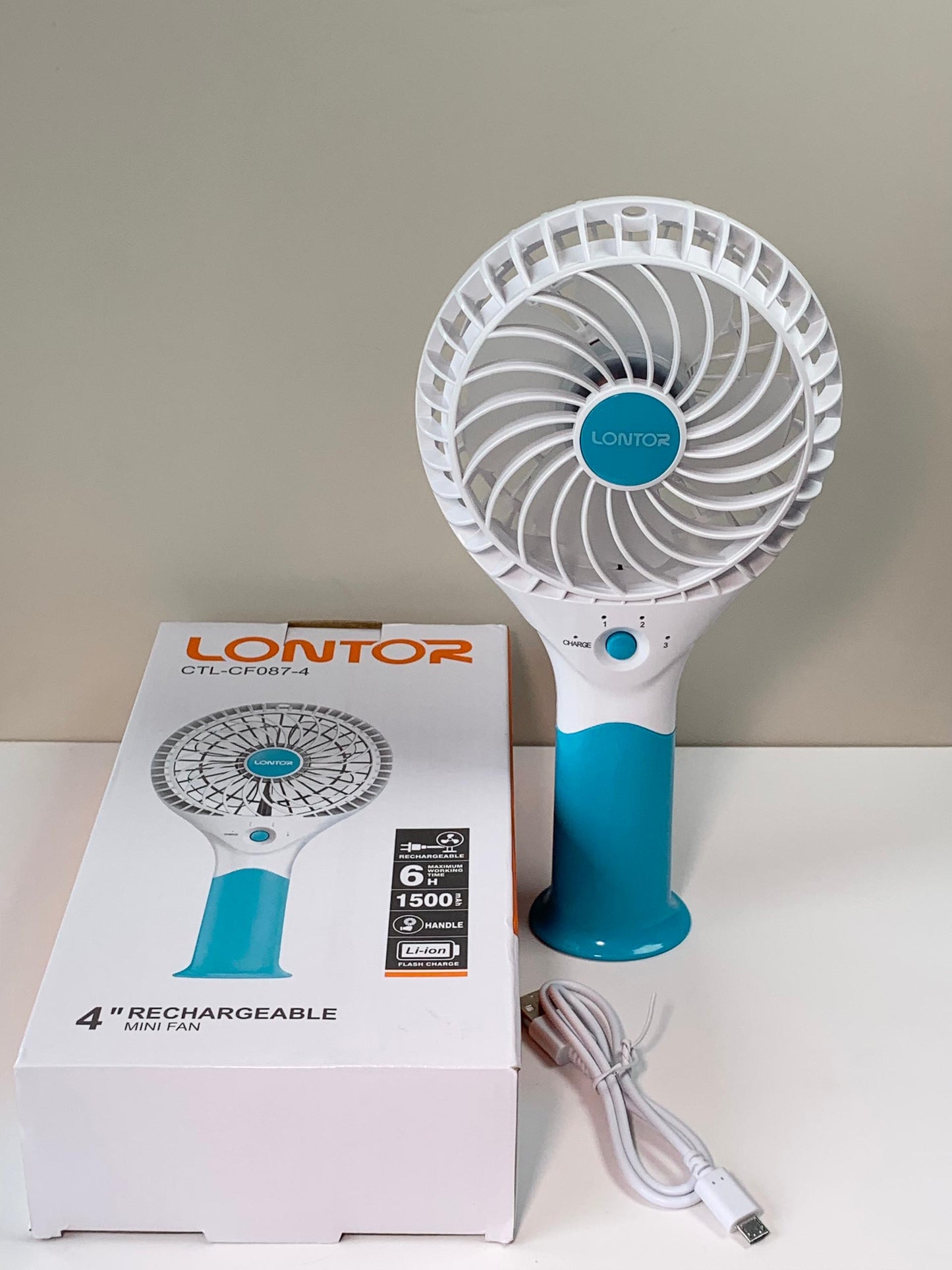 Lontor Blue & White Mini Hand Fan