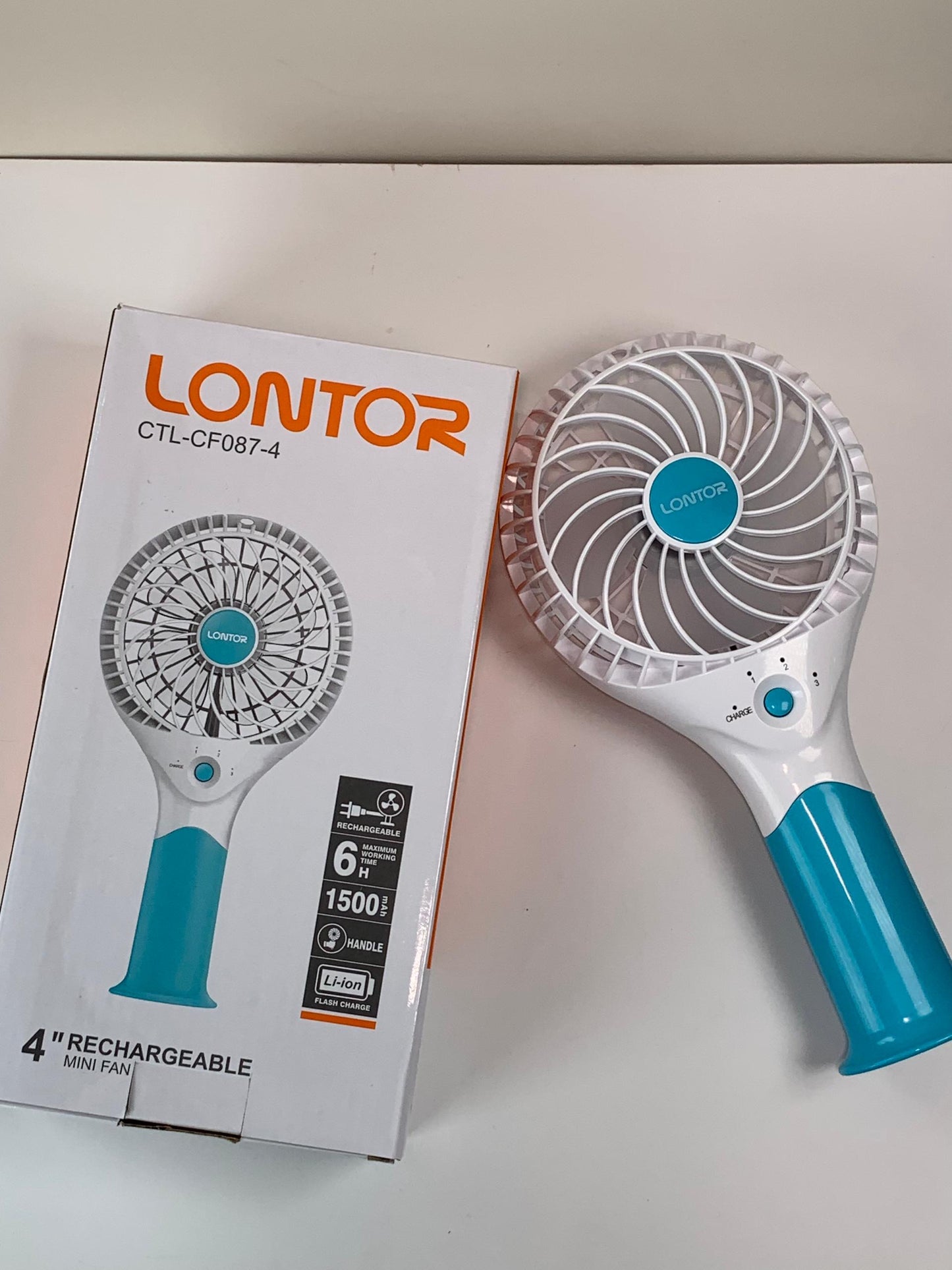 Lontor Blue & White Mini Hand Fan