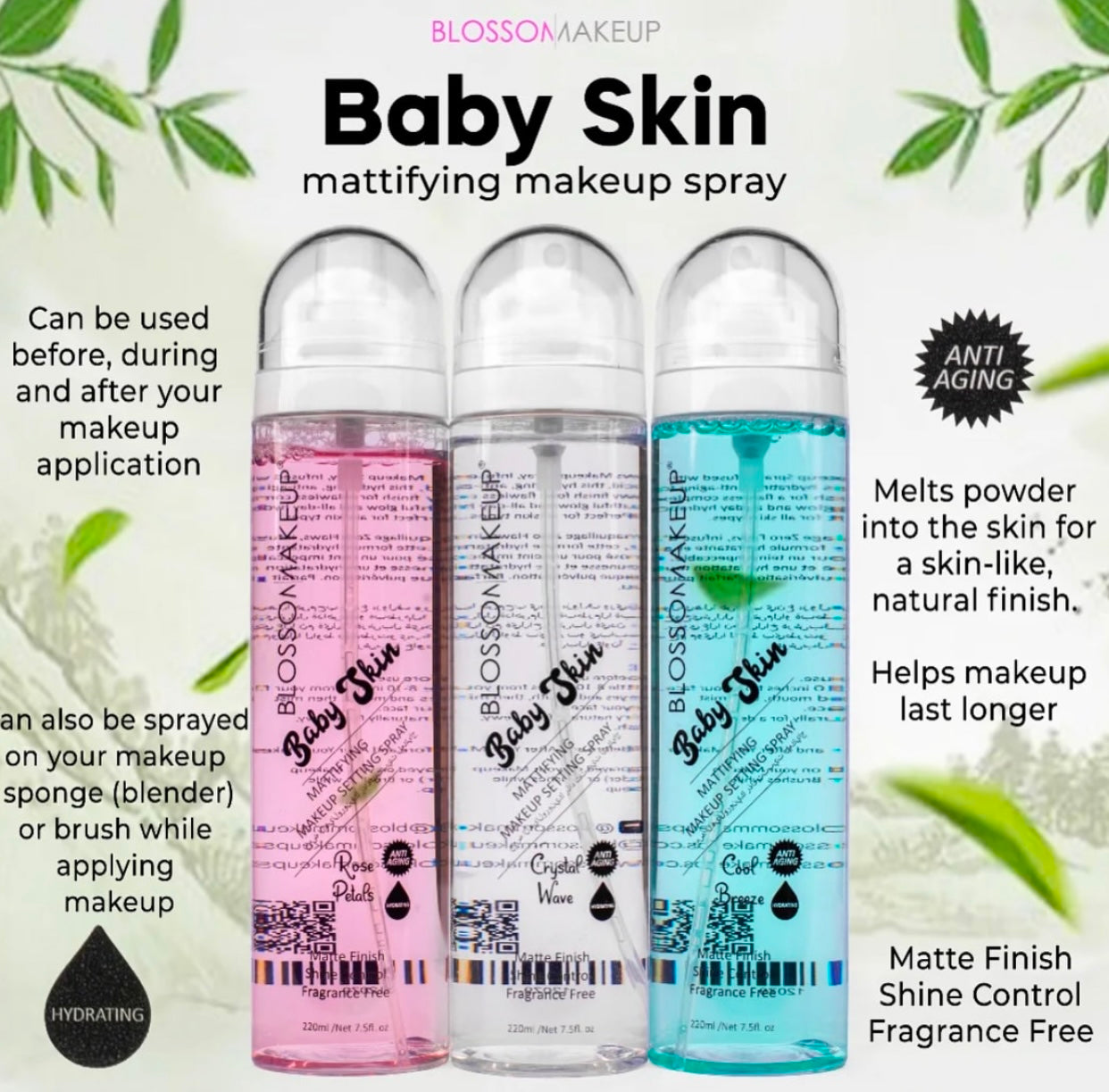 BLOSSOM BABY SKIN MATTIFYING MAKEUP SETTING SPRAY
