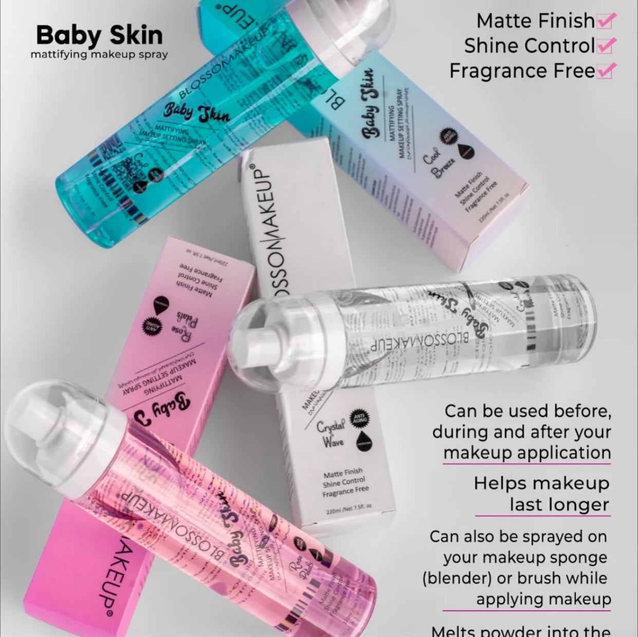 BLOSSOM BABY SKIN MATTIFYING MAKEUP SETTING SPRAY