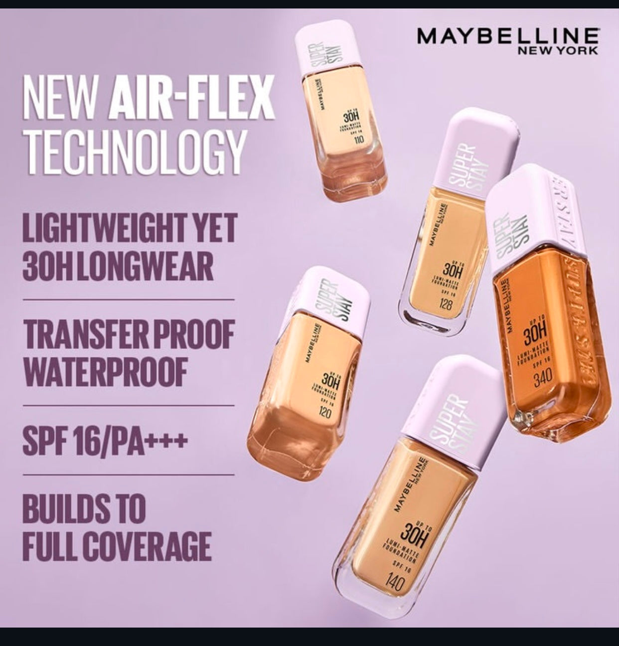 Maybelline Superstay Lumi Foundation 30H (New Packaging)