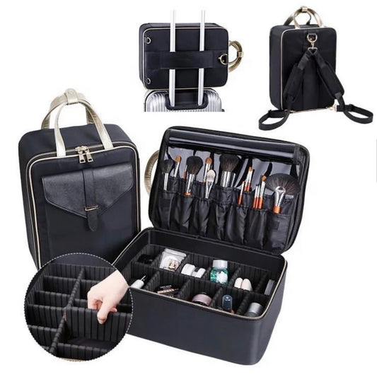 Black & Gold Makeup Organizer Bag